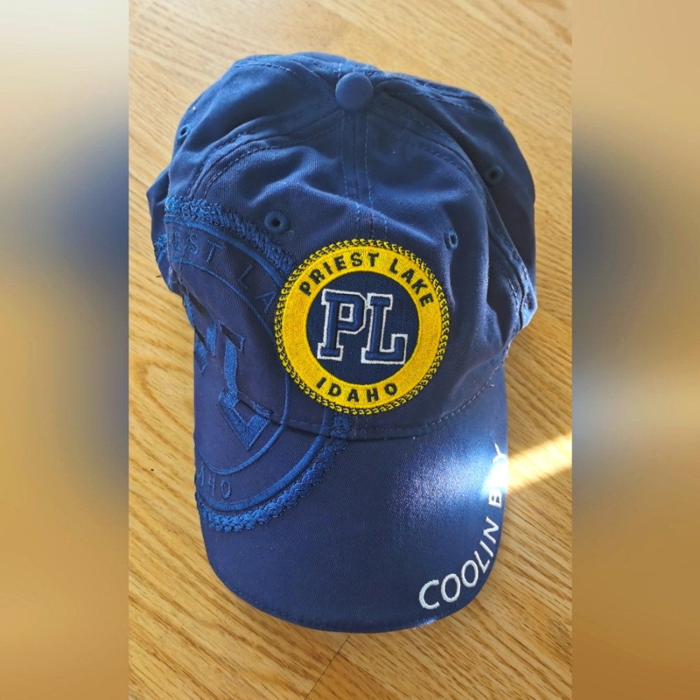Priest Lake Idaho Coolin Bay Luckee Headwear Navy Blue Cap Hat